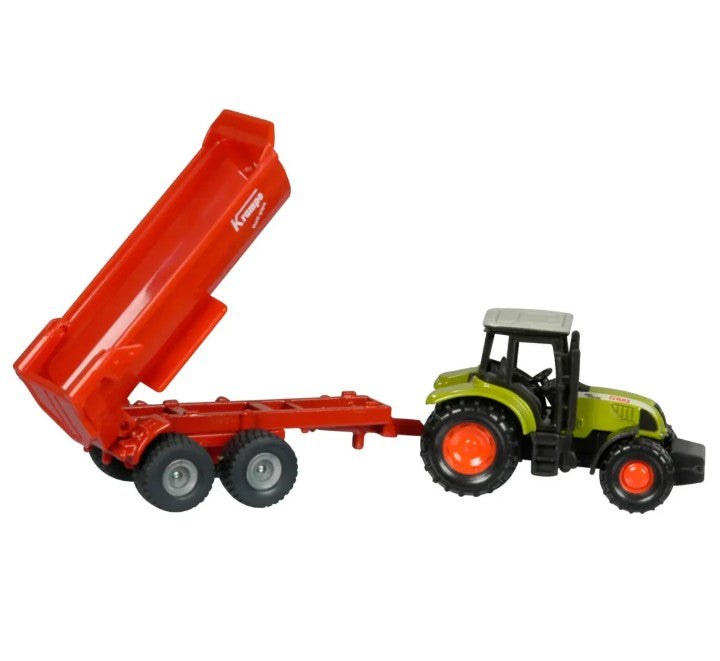 Siku Claas tractor with red tipper trailer raised from gift set 6286 – Ireland