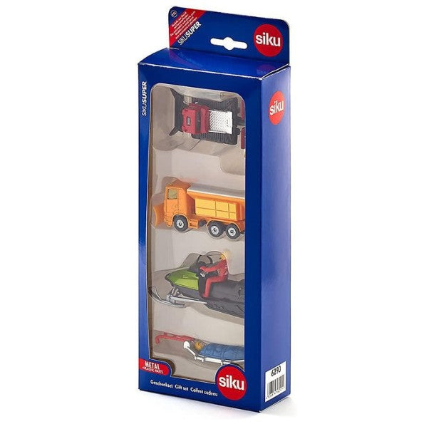 Siku Winter Gift Set 6290 packaging with snow plough, rescue sledge, and snowmobile – Ireland