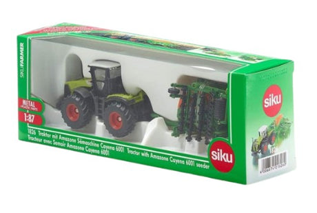 Boxed SIKU Claas Tractor with Amazone Cayenna 6001 Seeder Ireland