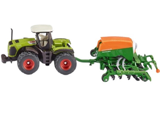 Claas Tractor with Amazone Seeder SIKU 1826 front view Ireland