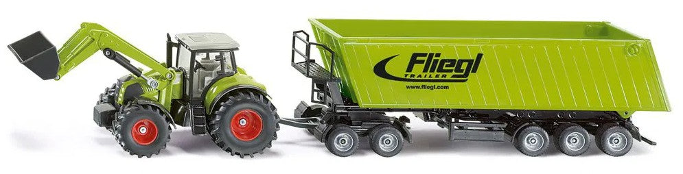 SIKU Claas Axion 850 Tractor with Fliegl tipping trailer and dolly Ireland