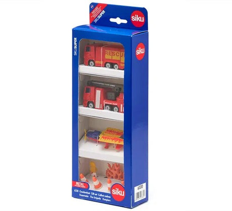 Boxed Siku Fire Brigade Gift Set 6330 showing trucks and rescue aircraft – Ireland