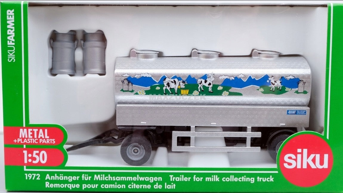 Boxed SIKU Milk Collecting Trailer 1972 with churns 1:50 Ireland