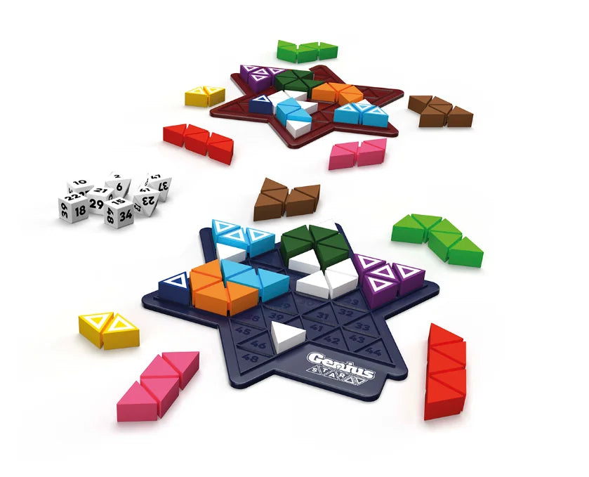 Smart Games Genius Star game board and pieces in star shape during setup Ireland