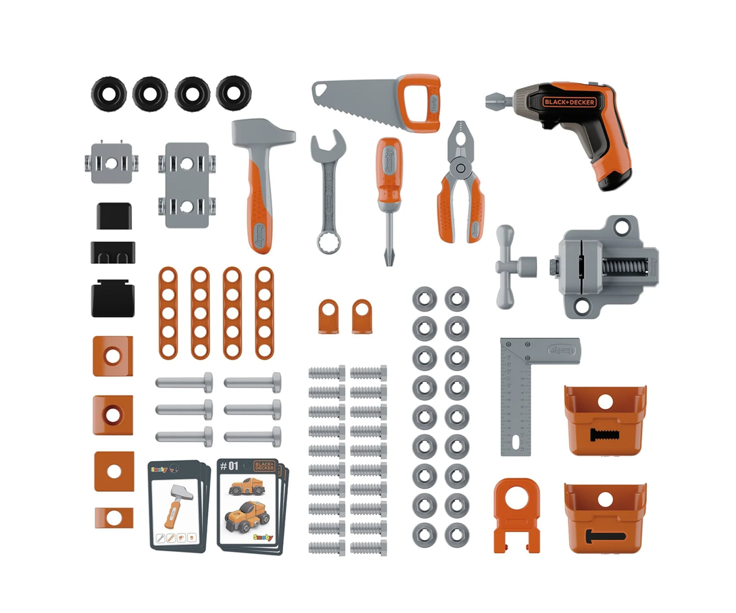 Smoby Black+Decker Bricolo Pro Workbench accessory parts including drill and screws in Ireland