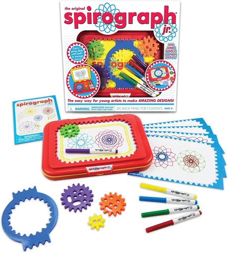 Spirograph Jr. art kit laid out with paper, gears, and markers – Ireland