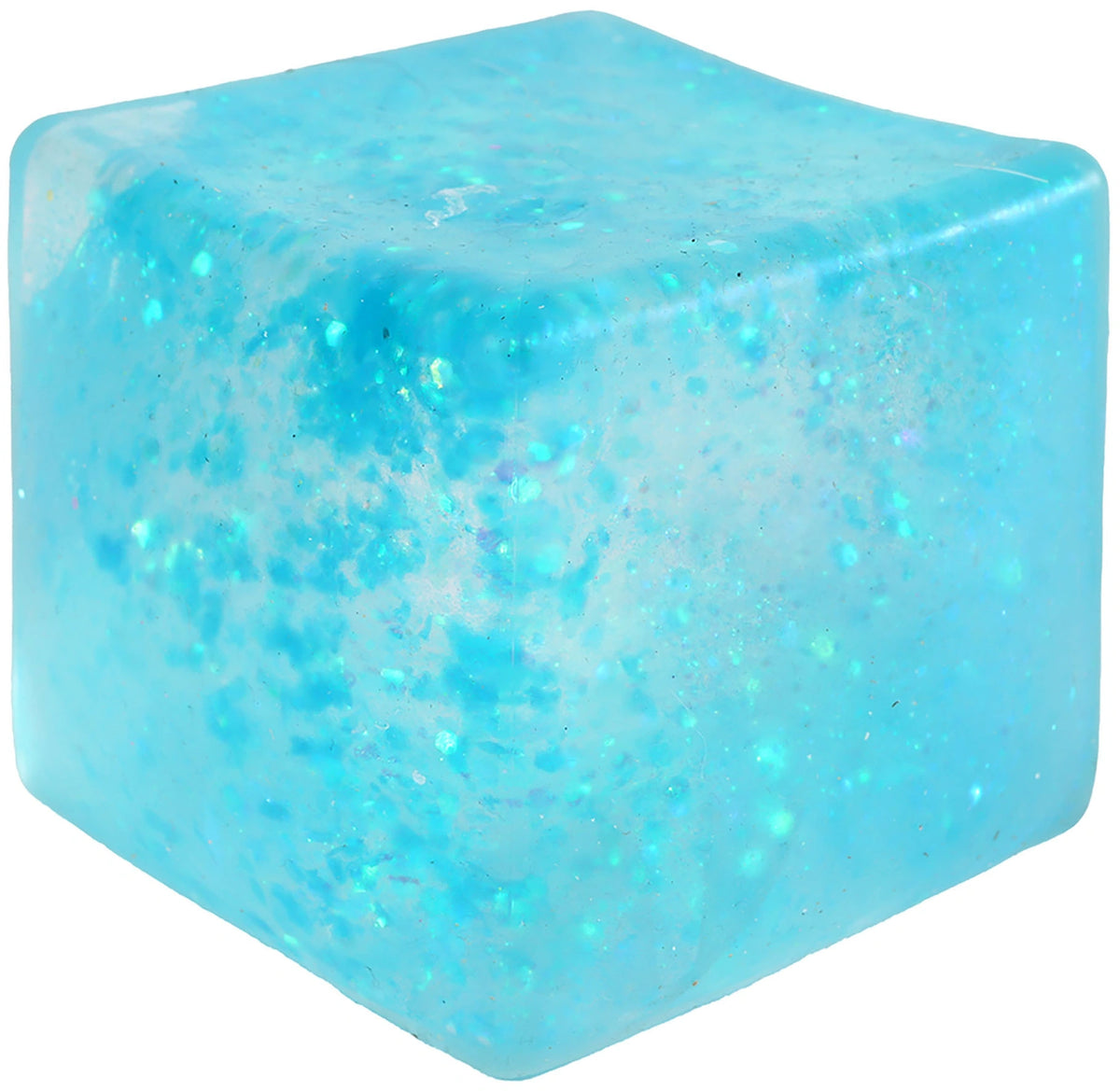 Squeeze Sugar Glitter Cube Mega blue glitter squishy cube