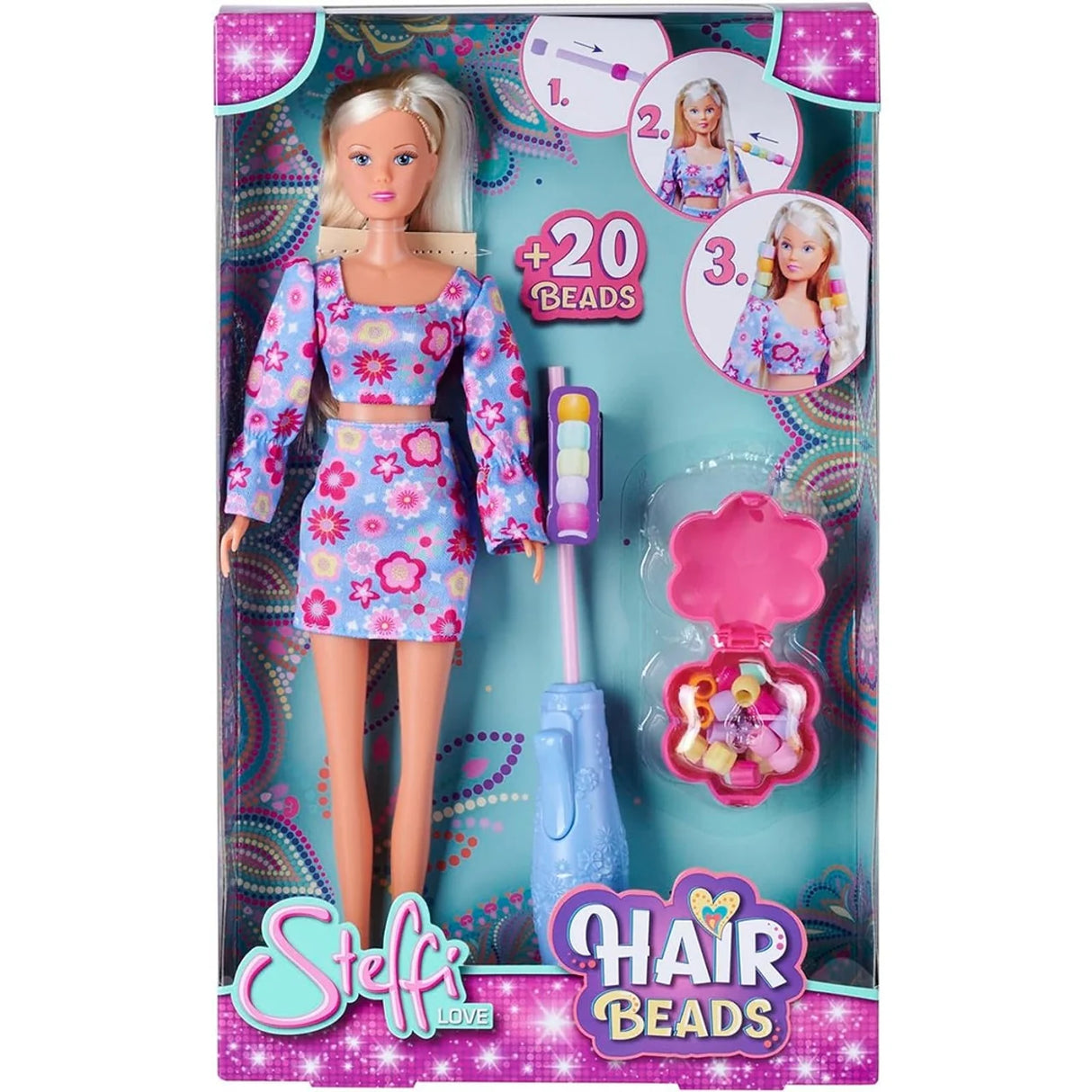 Steffi Love Hair Beads Doll in retail box with accessories and beading tool – Ireland