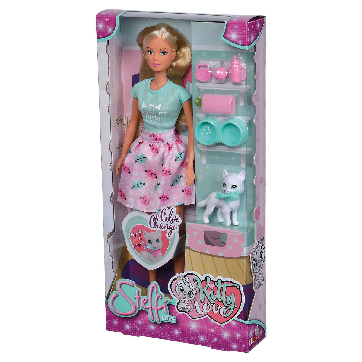 Steffi Love Kitty Love doll in retail packaging with colour-changing cat – Ireland