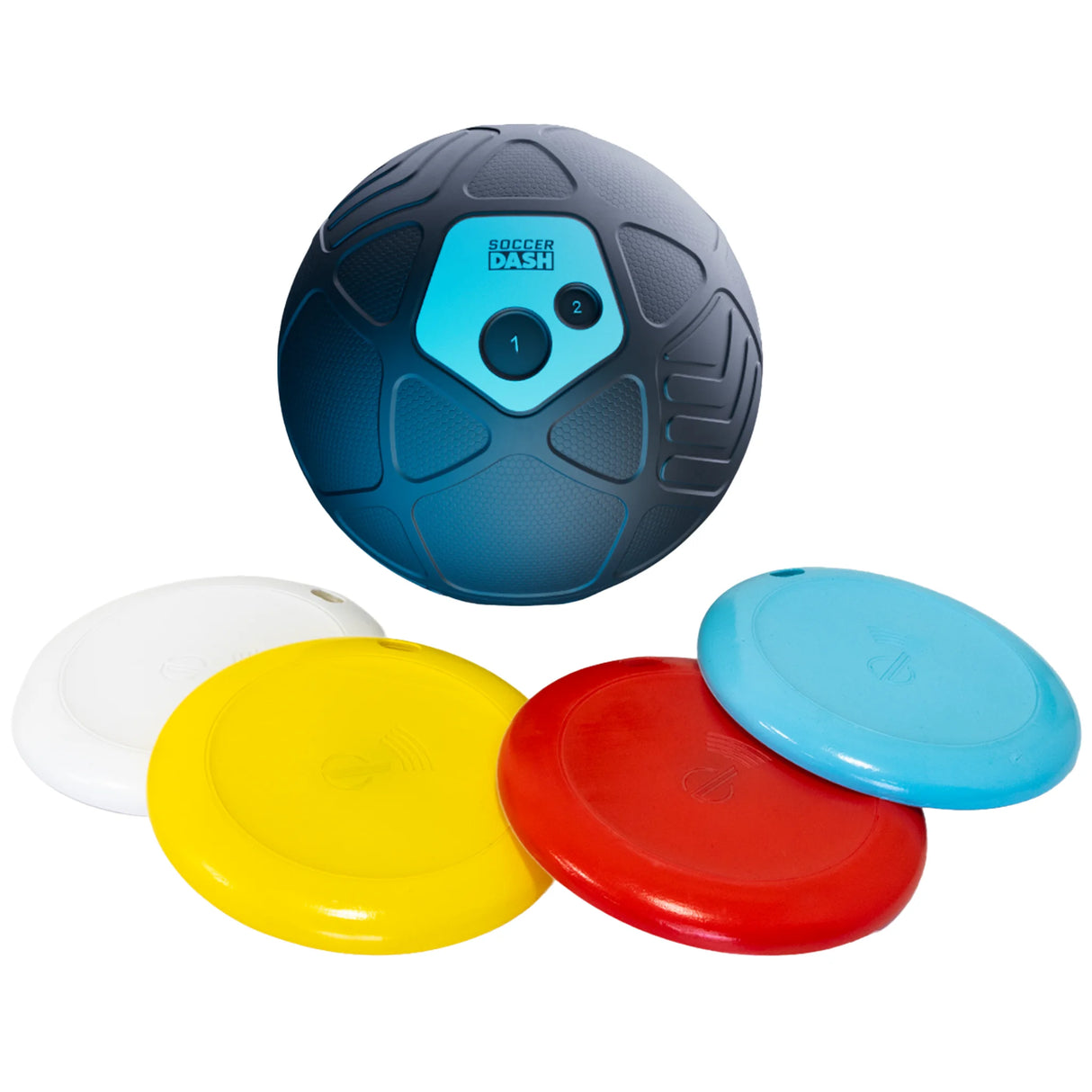 Strikesphere Soccer Dash targets laid out with ball showing control and reaction training in Ireland