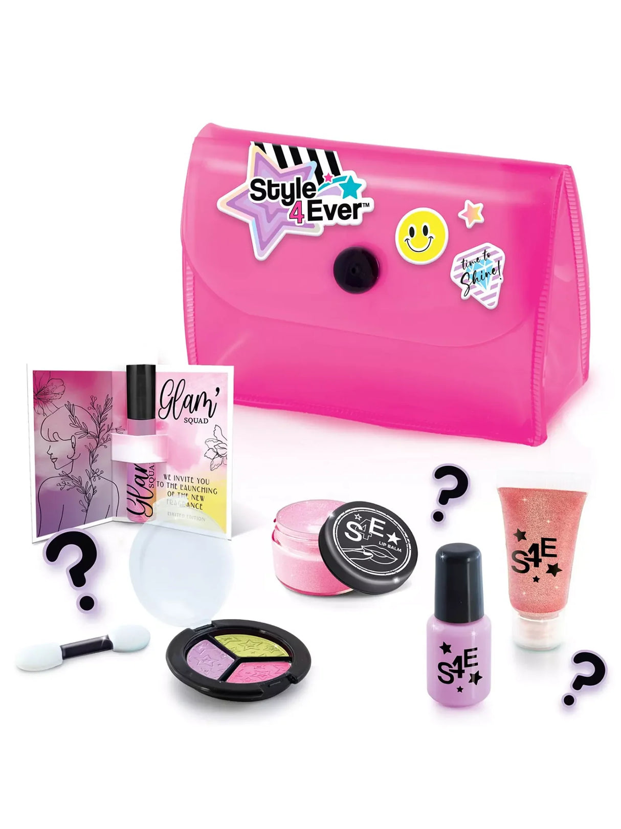 Style 4 Ever Mini Beauty Surprise Dispenser beauty items and pink carry bag displayed in Ireland