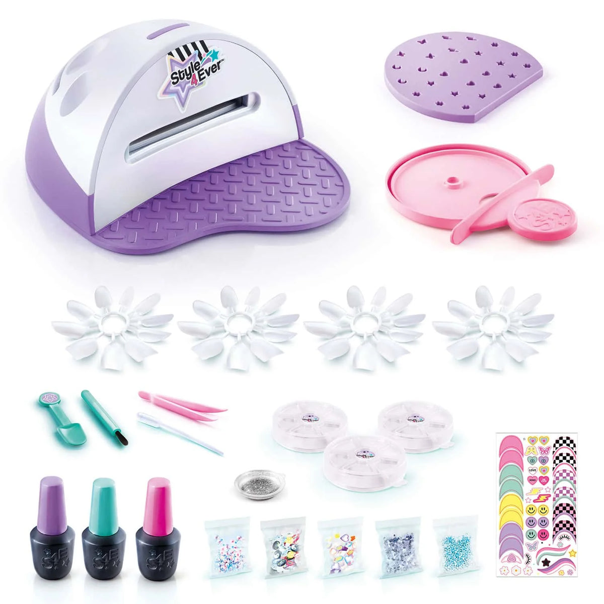 Full contents of Nail Art Gel Studio including tools, charms, stickers, and fake nails – Ireland