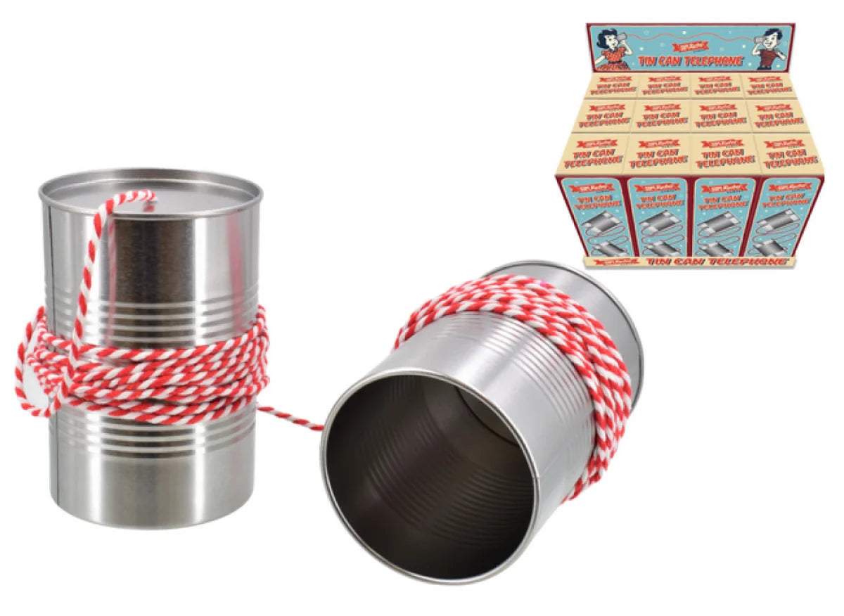SupeRetro tin can telephone set in branded packaging – Ireland