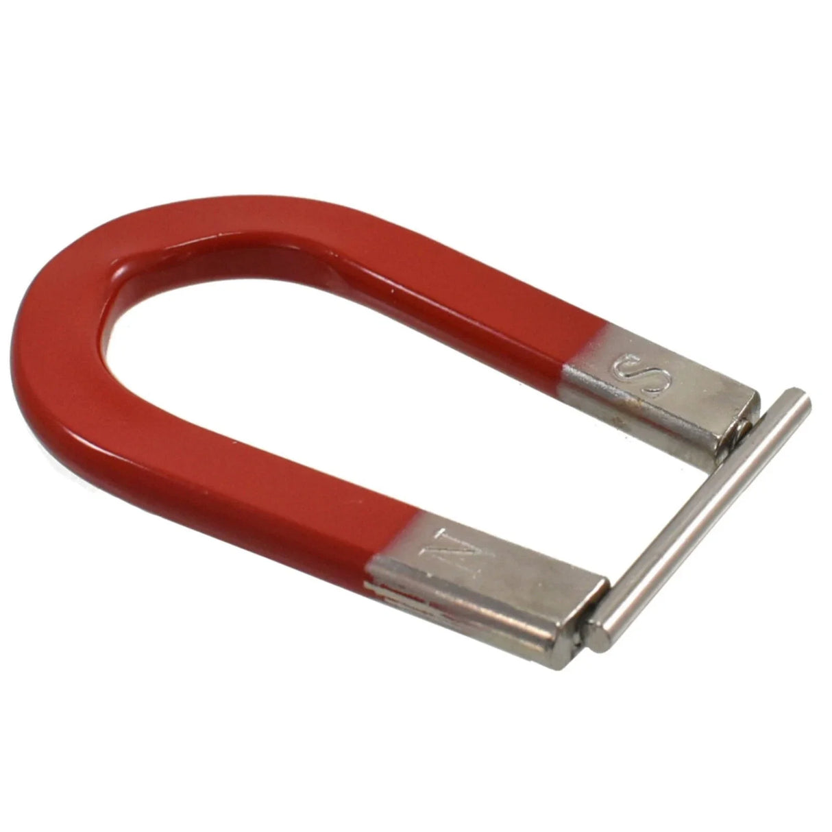 U-shaped SuperRetro Horseshoe Magnet next to its metal bar – Ireland