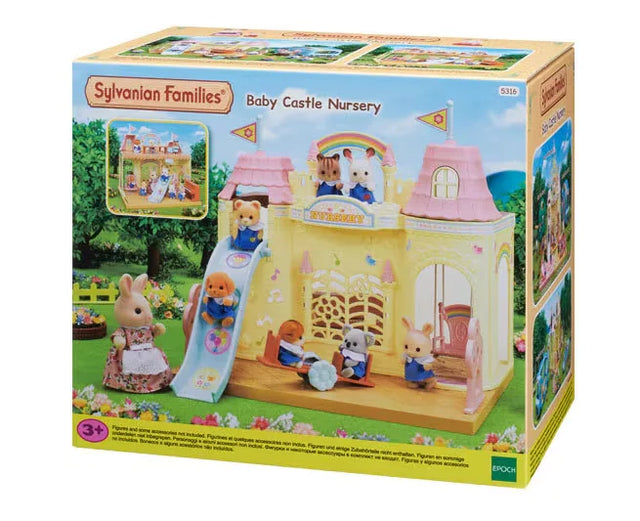 Sylvanian Families Baby Castle Nursery box showing castle-style nursery school playset in Ireland.