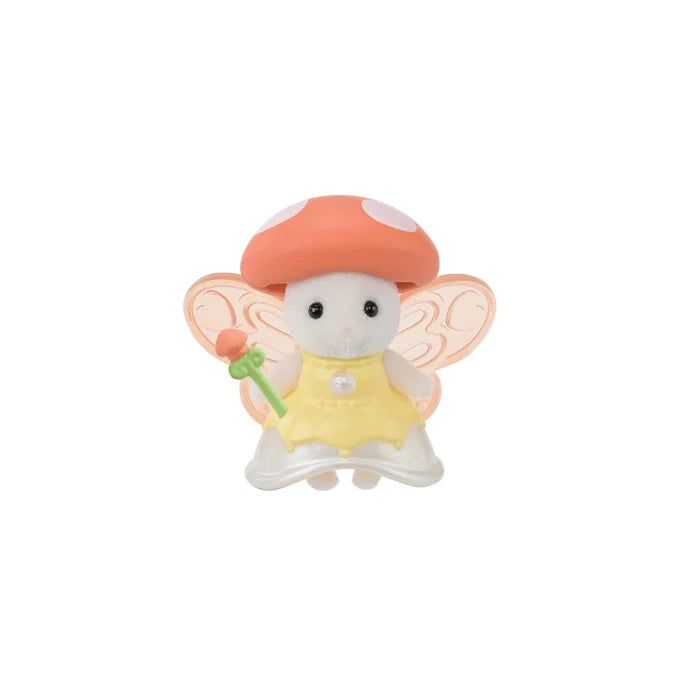 Small red capped mushroom figure from the Sylvanian Families Fairy Mushroom House playset, shown individually against a white background.
