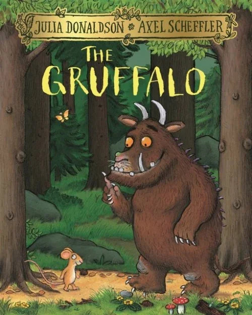 The Gruffalo storybook cover by Julia Donaldson and Axel Scheffler featuring woodland scene in Ireland