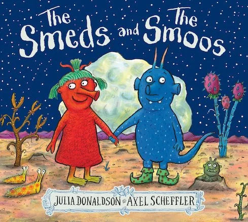 Illustrated scene from The Smeds and the Smoos showing aliens and space adventure in Ireland
