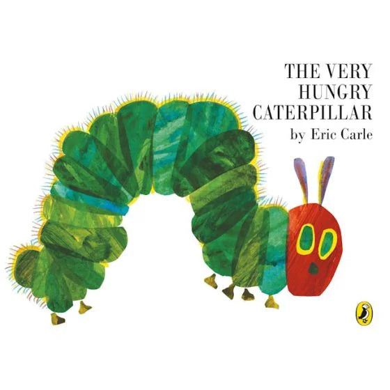 Front view of The Very Hungry Caterpillar board book edition with colourful caterpillar in Ireland