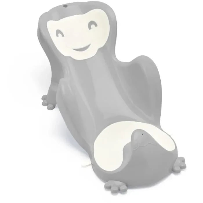 Thermobaby Babycoon Grey Charm Bath Seat front angle view showing the grey bath support with white comfort area