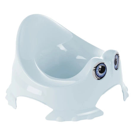 Thermobaby Funny Potty Mix light blue potty side view showing the rounded seat and face detail