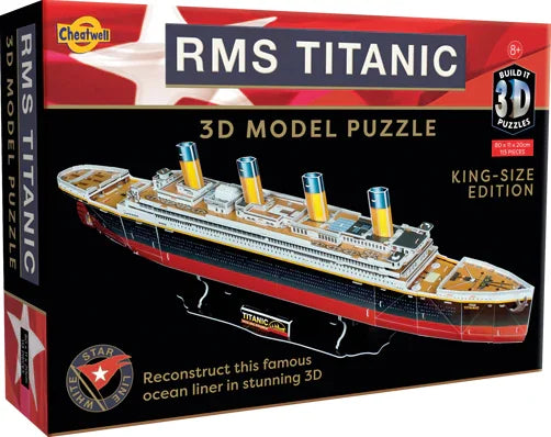 Front angle packaging of RMS Titanic King Size3D model puzzle build it series in Ireland