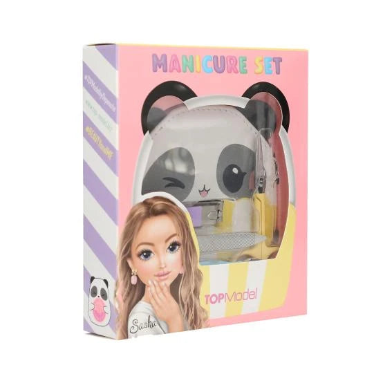 TOPModel Manicure Set CANDY GLAM in retail box with panda pouch visible through the front