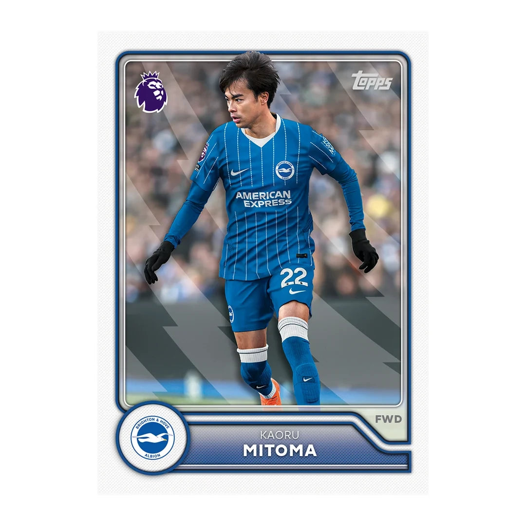 Kaoru Mitoma Brighton Premier League card in blue home kit