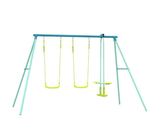 TP Double Swing Set with Glider assembled – outdoor play set for kids in Ireland