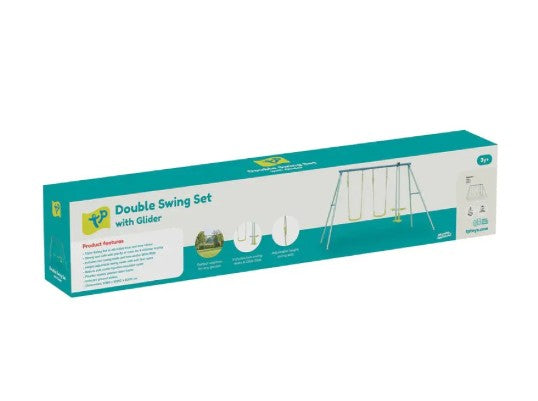 TP Double Swing Set with Glider retail box packaging – ToyTown.ie Ireland