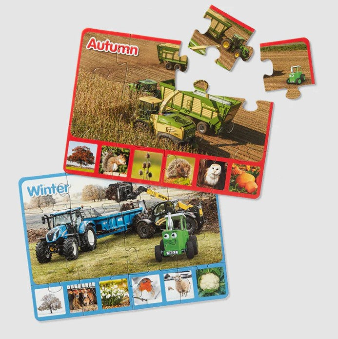 Tractor Ted autumn and winter puzzles completed with pieces - Ireland