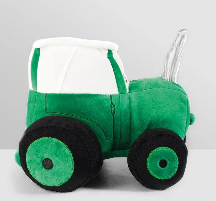 Side profile of Tractor Ted Soft Toy plush with wheels Ireland