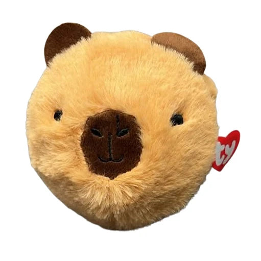 Ty Beanie Bouncers Barry Capybara soft toy angled front view with side TY tag