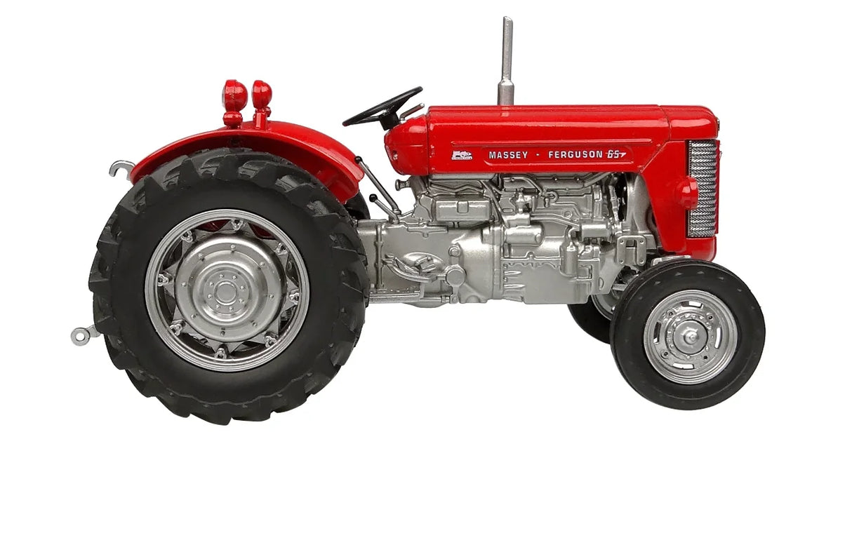 Side profile of Massey Ferguson 65 model tractor with detailed engine and tyres – Ireland