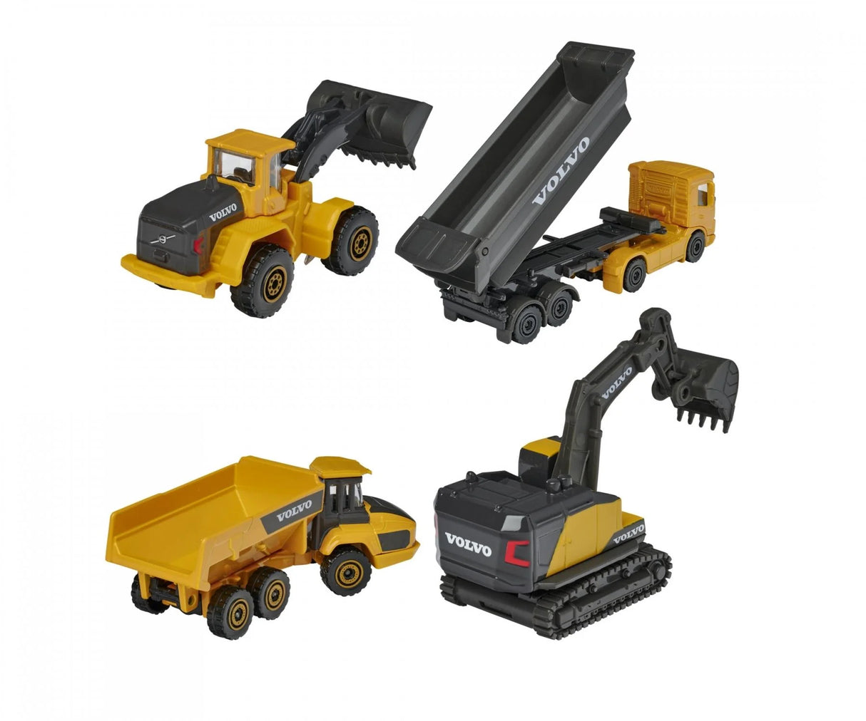 Majorette Volvo Construction toy vehicle set with four metal Volvo construction machines for kids in Ireland
