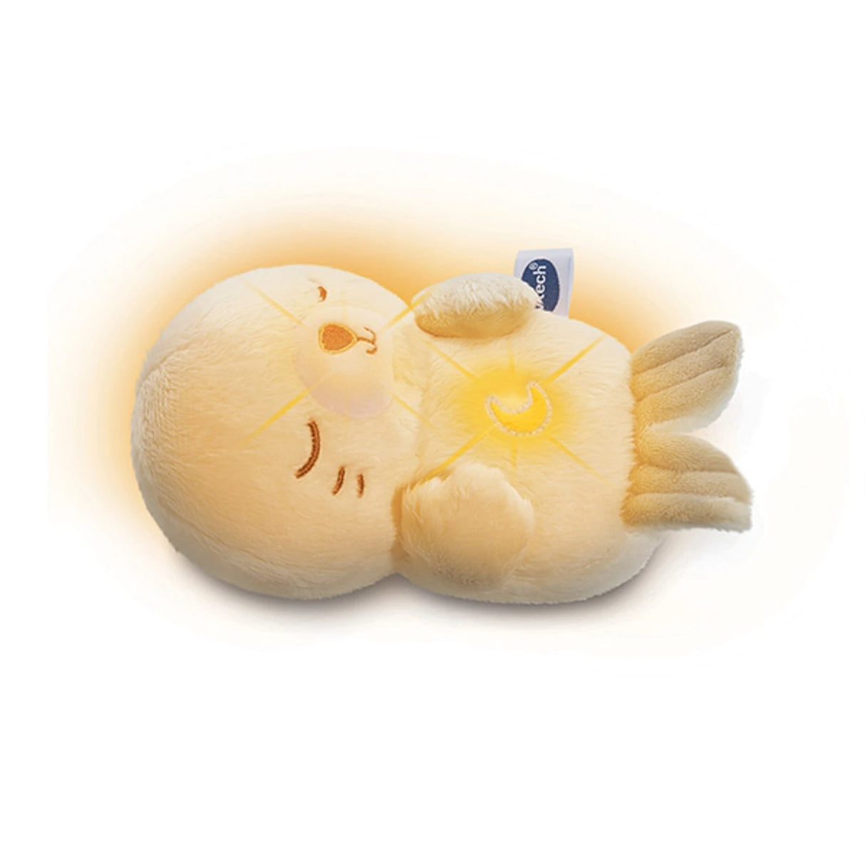 VTech Calming Lights Otter plush toy lying down with a glowing tummy light
