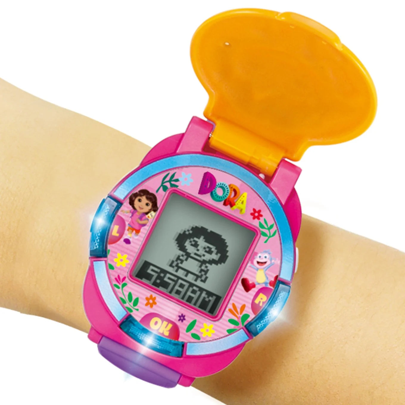 Child wearing VTech Dora Time for Learning Adventure Watch – Ireland.