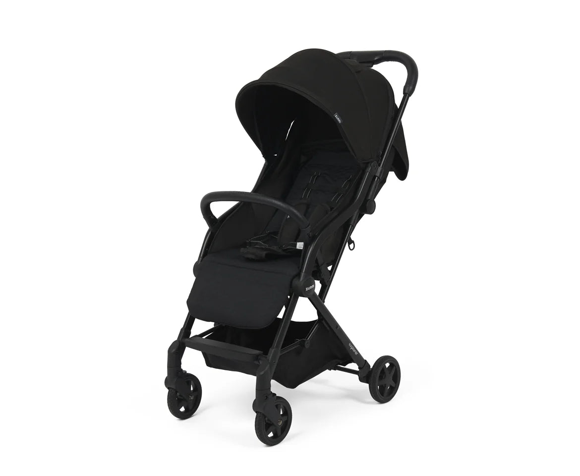 Zummi Explorer Compact Stroller Black front view unfolded Ireland