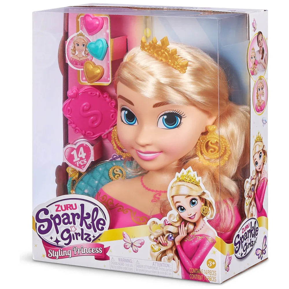 Angle view of Sparkle Girlz Styling Princess Head with accessories – Ireland
