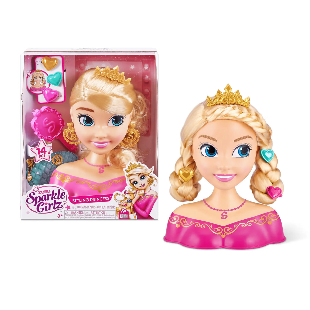 Zuru Sparkle Girlz Styling Head in box with brush and clips – Ireland