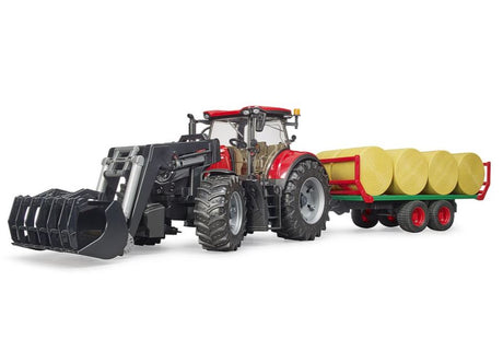 Bruder Case IH Optum 300CVX and Bale Transport Trailer