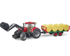 Bruder Case IH Optum 300CVX and Bale Transport Trailer