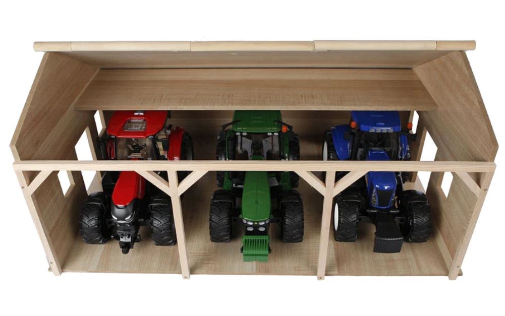 Kids Globe Farm Wood Shed for 3 Tractors