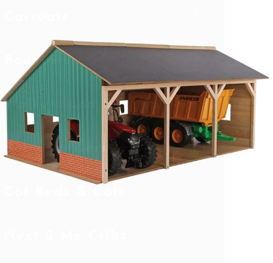 Kids Globe Farm Wood Shed for 3 Tractors