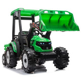 12V Ride On Tractor and Trailer With Roof and Front Loader
