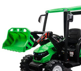 12V Ride On Tractor and Trailer With Roof and Front Loader