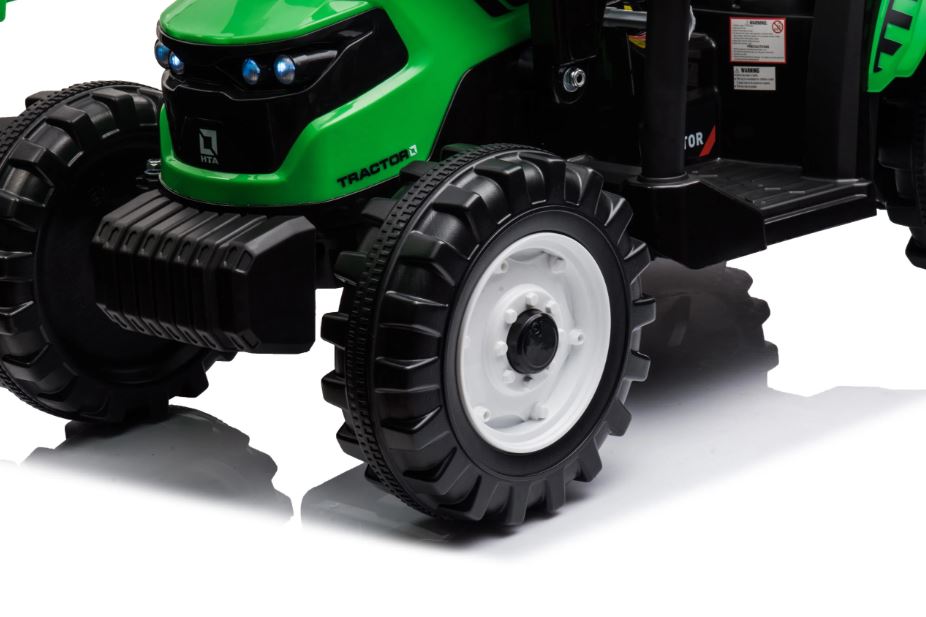 12V Ride On Tractor and Trailer With Roof and Front Loader