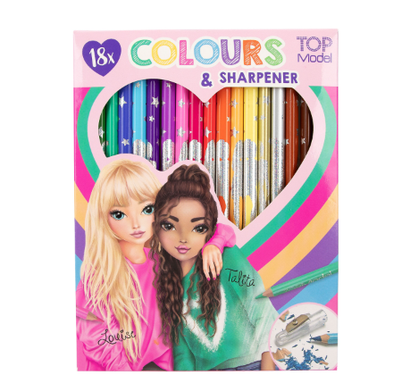 TOPModel Colouring Pencils 18 Colours and Sharpener