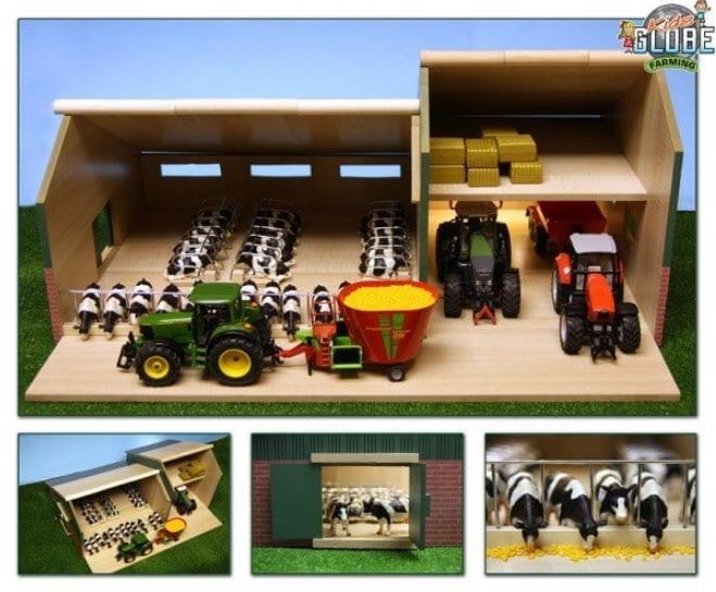 Kids Globe Cattle and Machinery Farm Shed