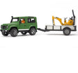 Bruder Land Rover Defender with Trailer, JCB and Man